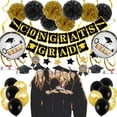 thumbnail image 3 of Veeogra Clearance!Graduation Decorations 2025,Classroom Decor,Graduation Decorations 2022 Graduation Party Supplies Inclu Congrats Grad Banner Photo Banner Paper Fans Balloons F,Party Favors,Gold, 3 of 4