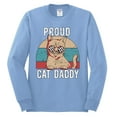 thumbnail image 3 of Proud Cat Daddy Cat Lover Mens Long Sleeve Shirt, Light Blue, X-Large, 3 of 5