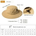 thumbnail image 2 of L/XL/XXL UV50+ Waterproof Wide Brim Bucket Sun Hat for Summer Fishing Hiking w/Detachable Strap & Vented Mesh, 2 of 5