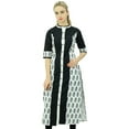 thumbnail image 1 of Phagun White Printed Cotton A-Line Kurti Mid Calf Indian Casual Women Clothing-20, 1 of 6