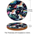 thumbnail image 3 of Unicorn 6PCS Round Coasters Microfiber Leather 11x11 cm/4.3x4.3 in - Set of 6 Drink Coasters for Home and Bar Use - & Easy to Clean Beverage Coasters Pack, 3 of 6