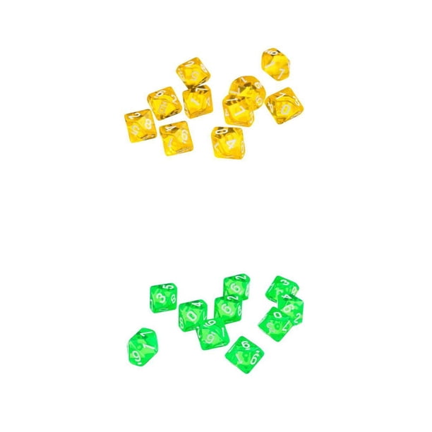 Dado poliédrico D10,Dados de 10 caras,dados de juego,Dados claros transparentes,Juegos de Calabozos y Dragones,Para accesorios de juegos de rol,Regalo