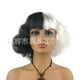 thumbnail image 1 of Disfraz De dama malvada Cruella De Vil para Halloween, vestido De noche De princesa para niñas, medio negro, Media peluca blanca, Verano xuanjing  unisex, 1 of 2