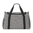 thumbnail image 1 of Disketp Black And White Houndstooth Bolsa de Viaje Tipo Duffle, Bolso de Mano para Fin de Semana para Mujer, Bolsa de Gimnasio Ligera para Hombre, Esencial para Viajes, 1 of 7