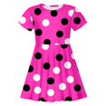 thumbnail image 4 of LUOGENLI Robe Mode pour Enfants Imprimé à Pois Robe Ajustée à Manches Courtes (4 13 Ans) Robe Maxi pour Filles Été 2025 4-5 Ans, 4 of 5