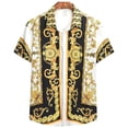 thumbnail image 2 of Camisas con estampado 3D de textura de lujo para hombres, ropa de moda para vacaciones, blusas de calle para hombres, blusa de solapa de verano de manga corta, top Y2k, 2 of 5