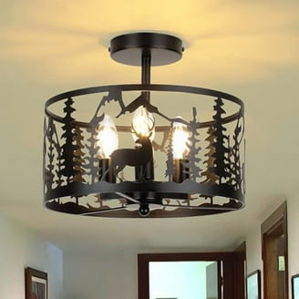 KLRBIQY 8-Light Black Chandelier - Modern Farmhouse Geometric Design, For Dining Room, Kitchen Island