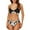 Black, variant on Women's Floral Bikini Swimsuit Tie Back Ruched Two Piece Bathing Suit