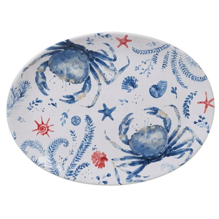 Nautical Life Crab Oval Platter 16