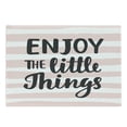thumbnail image 1 of Enjoy the Little Things Cutting Board, Hand Drawn Calligraphy on Stripped Pastel Background, Decorative Tempered Glass Cutting and Serving Board, Large Size, Pale Pink White, by Ambesonne, 1 of 1