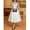 White, variant on Women White-2 Elegant Long Sleeve Midi Dress, Gold Floral Embroidered Mesh