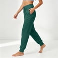 thumbnail image 4 of Women's Tapered Joggers with Pockets High Waist Elastic Drawstring Sweatpants, Ribbed Ankle Cuffs Casual Pants,L, 4 of 7
