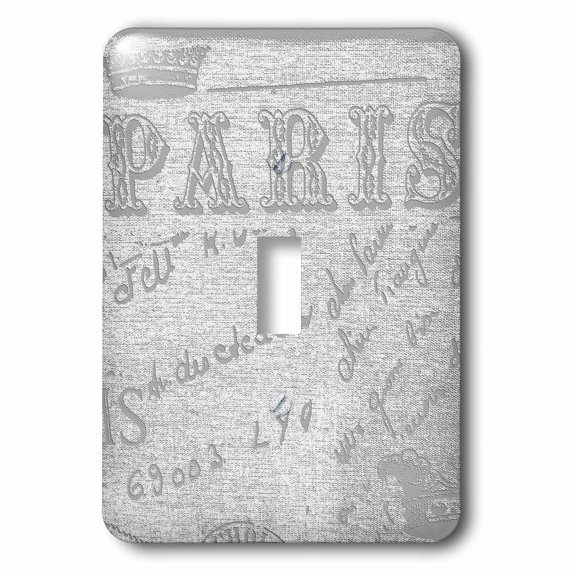 3dRose, Black and White Paris Text, single toggle switch