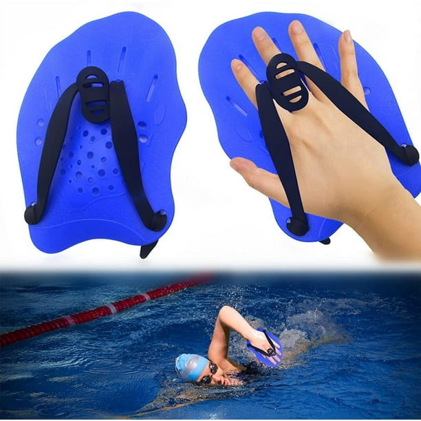 Paletas de natación de mano, paletas de entrenamiento de natación con correas ajustables, paletas de natación de contorno para mujeres, hombres y niños