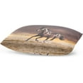 thumbnail image 4 of Horse Running Alone Velvet Oblong Lumbar Plush Throw Pillow Cover/Shams Cushion Case - 20x26in - Decorative Invisible Zipper Design for Couch Sofa Pillowcase Only, 4 of 7