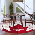 thumbnail image 4 of Red Canada Day Round Rug 7ft Washable Circle Rugs Non Slip Modern Abstract Art Leaves Large Area Rug Indoor Floor Carpet for Bedroom Kitchen Living Room Home Office Dining Room Nursery, 4 of 8