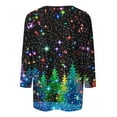 thumbnail image 4 of GA WEIHUA Clearance,Christmas Shirts for Women Funny Sparkle Sequin Plus Size 3/4 Sleeve Tops Cute Crewneck Vacation Christmas Shirt(Black,X-Large), 4 of 5