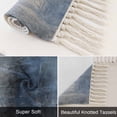 thumbnail image 6 of Blue Bathroom Rug 2'x3', Retro Oil Painting Modern Abstract Art Aesthetics Low Profile Front Entryway Rug with Tassels, Woven Cotton Washable Kitchen Mat Carpet for Foyer Bedroom Back Door Decor, 6 of 9