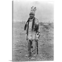 ARTCANVAS A Klamath In Costume 1923 Canvas Art Print by Edward S. Curtis - Size: 26" x 18" (0.75" Deep)