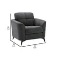 thumbnail image 5 of Benjara Odin 39" Modern Armchair with Tufted Cushions- Metal Frame- Gray Velvet, 5 of 5