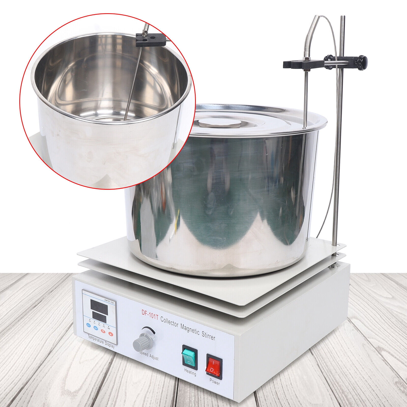 DENSET 10L Heat-Collecting Magnetic Stirrer Water Oil Bath Lab Thermostat Chemical, Lab 0-1400Rpm