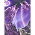 thumbnail image 5 of Men's 3D Wolf Pattern T-Shirt - Creative Purple and Black, Elastic Polyester Blend, Crew Neck, Short Sleeve, Casual Streetwear, Machine Washable, 5 of 5