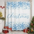 thumbnail image 2 of Shower Curtain 72"W x 96"L Merry Christmas Winter Blue Snowflakes Fabric Shower Curtains Set with Hooks Water Repellent Bathroom Curtains Machine Washable Bathroom Accessories, 2 of 9