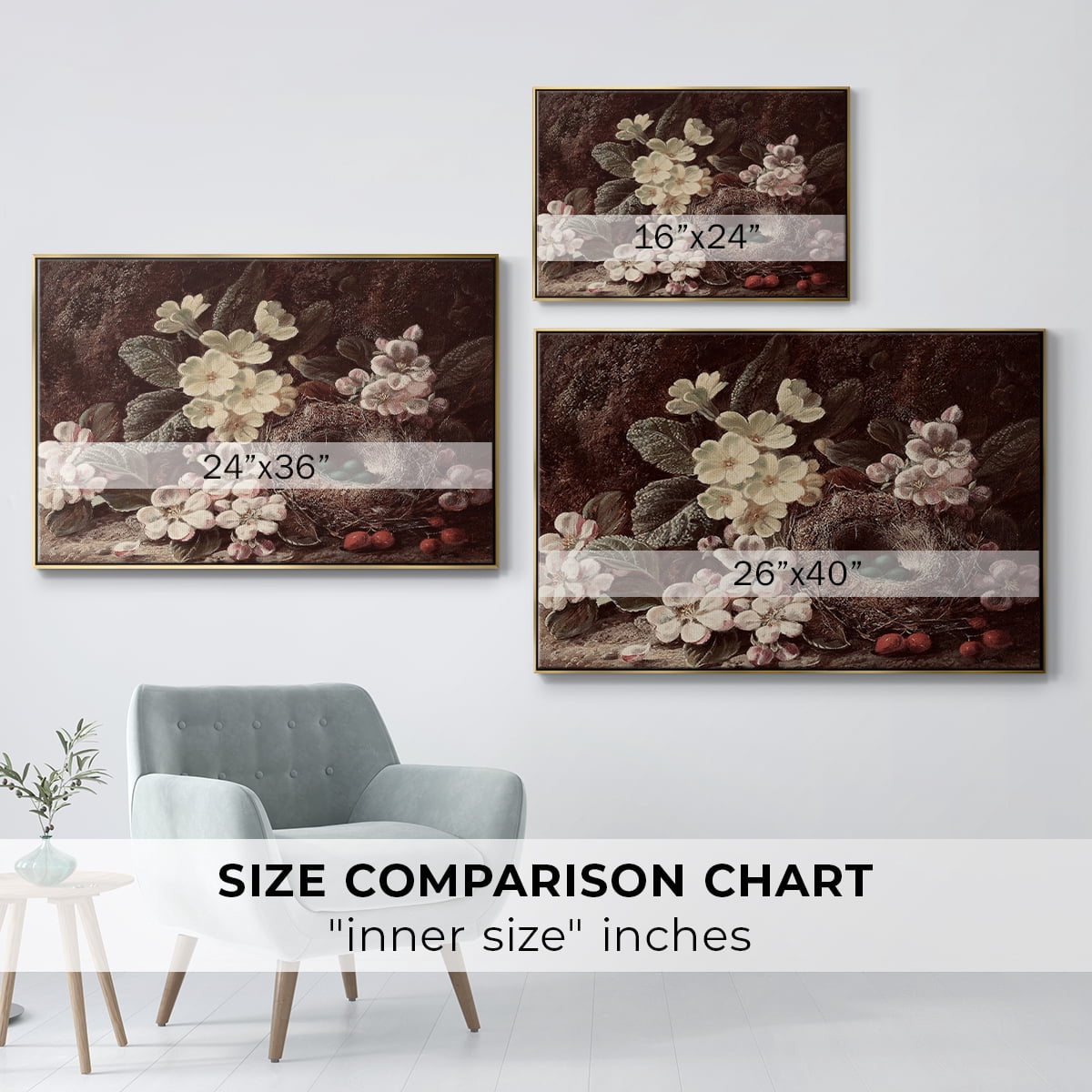Vintage Botanical Print-LI By Wexford Home Framed in Gold Wood Gallery Wrapped Canvas 27 in. x 41 in.