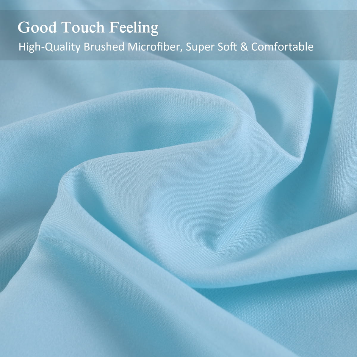 JML Bedding Full Bed Sheets Set - 6 Piece Bedding - Brushed Microfiber 100% Polyester - Shrinkage and Fade Resistant - Easy Care (Full, Light Blue)