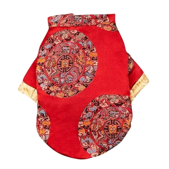 BAIANNAN Pet Clothes Dog Chinese New Year Tang Suit Autumn Winter for Small Medium Dog Cats Spring Festival Pet Clothing Dogs Costume