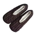 thumbnail image 2 of Sinpiling No Show Slipper Socks for Women Low-Cut Fleece Lined Thick Thermal Warm Cable Knitted Non-Slip Homewear Solid Sock, 2 of 3