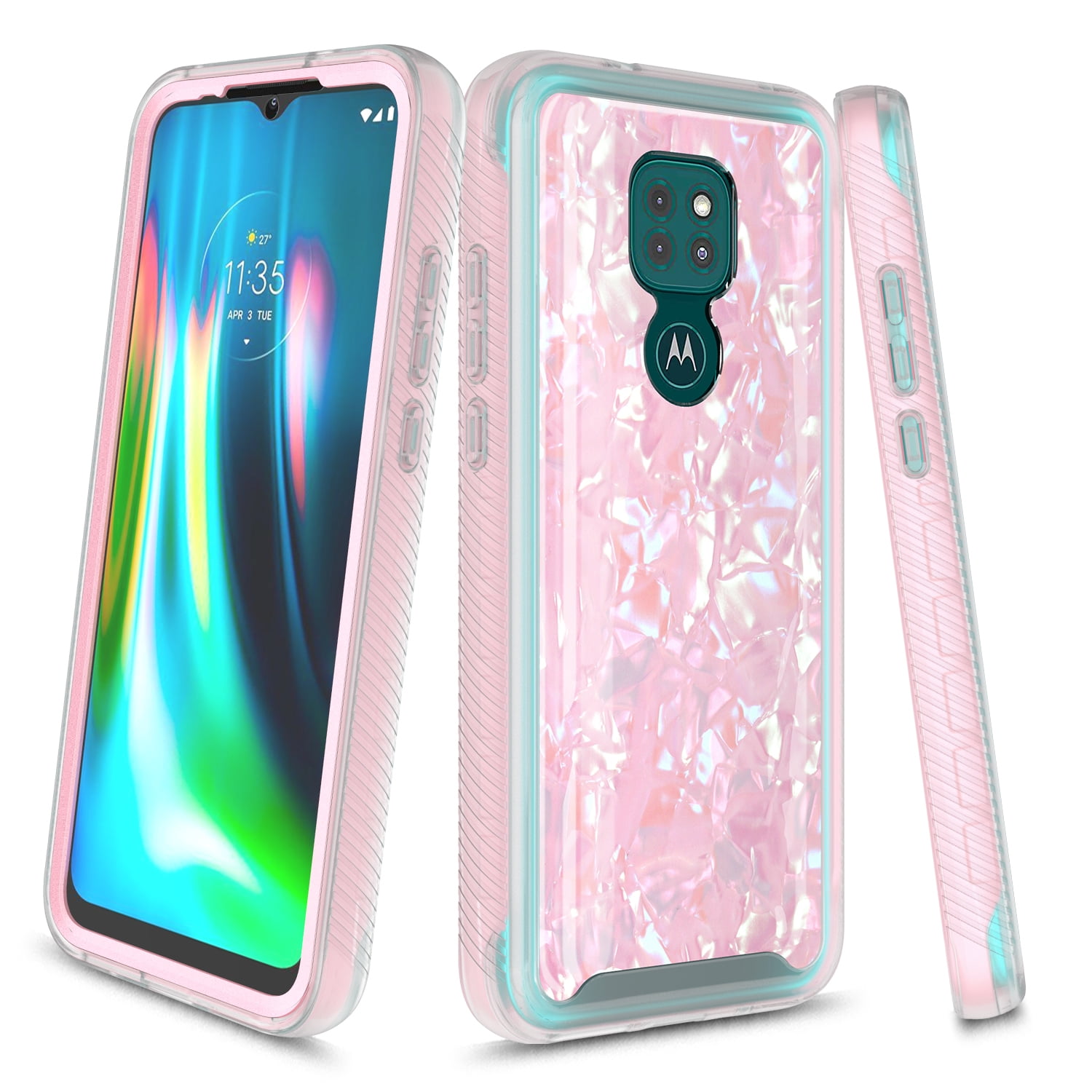 Moto G Play 2021 Case, Rosebono Graphic Design Shockproof Impact