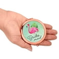 thumbnail image 3 of Koyal Wholesale Compact Mirror Bridesmaid Wedding Gift, Rose Gold, Tropical Pink Flamingo, 1-Pack, 3 of 5