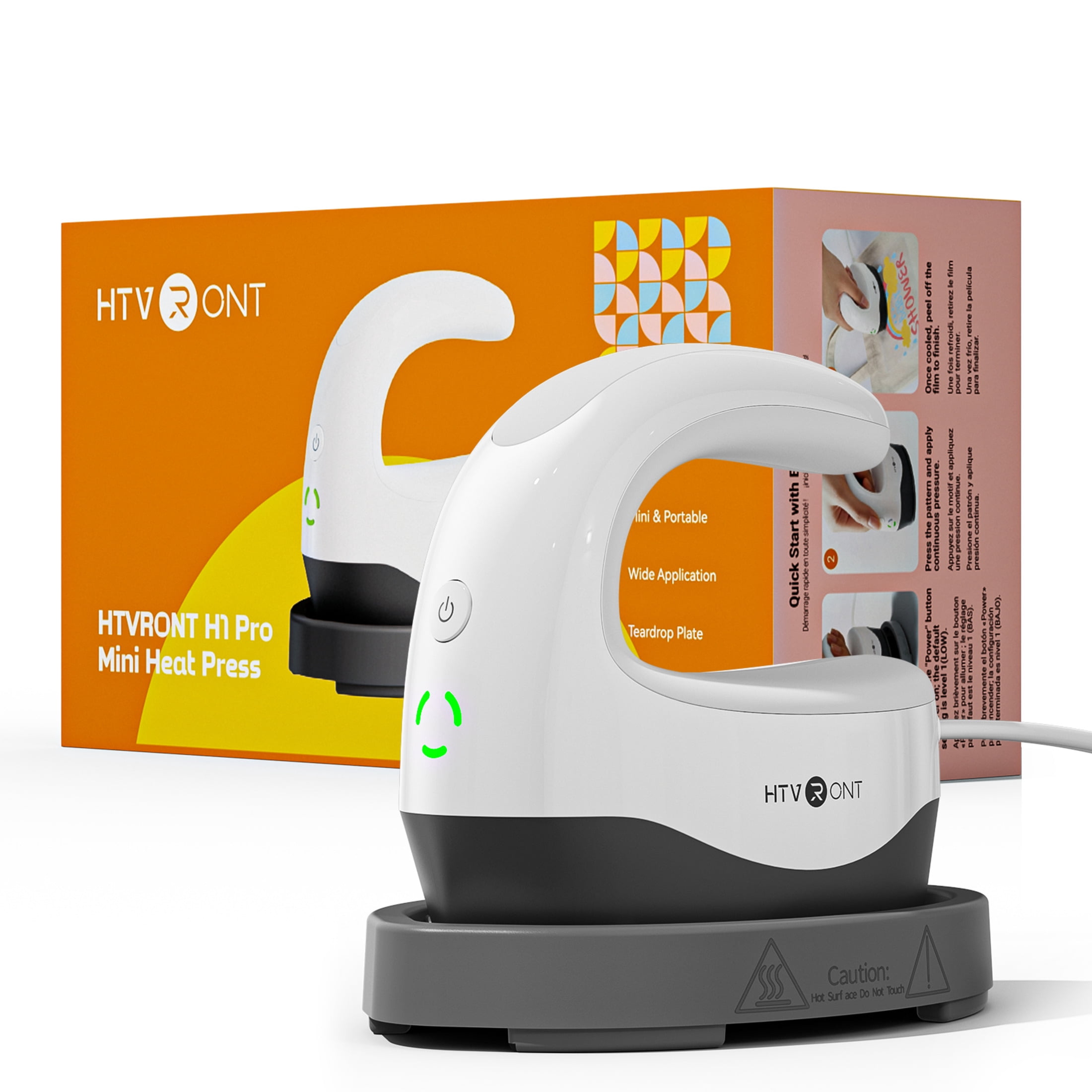 HTVRONT Mini Heat Press V2 Machine, Portable Iron Press for Heating Transfer Objects