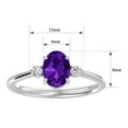 thumbnail image 5 of SuperJeweler 1.15 Carat Oval Shape Amethyst and Two Diamond Ring In 14 Karat White Gold For Women, 5 of 6