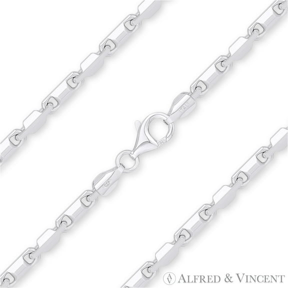 2.8mm Heshe Link Bar Chain Bracelet in .925 Italy Sterling Silver