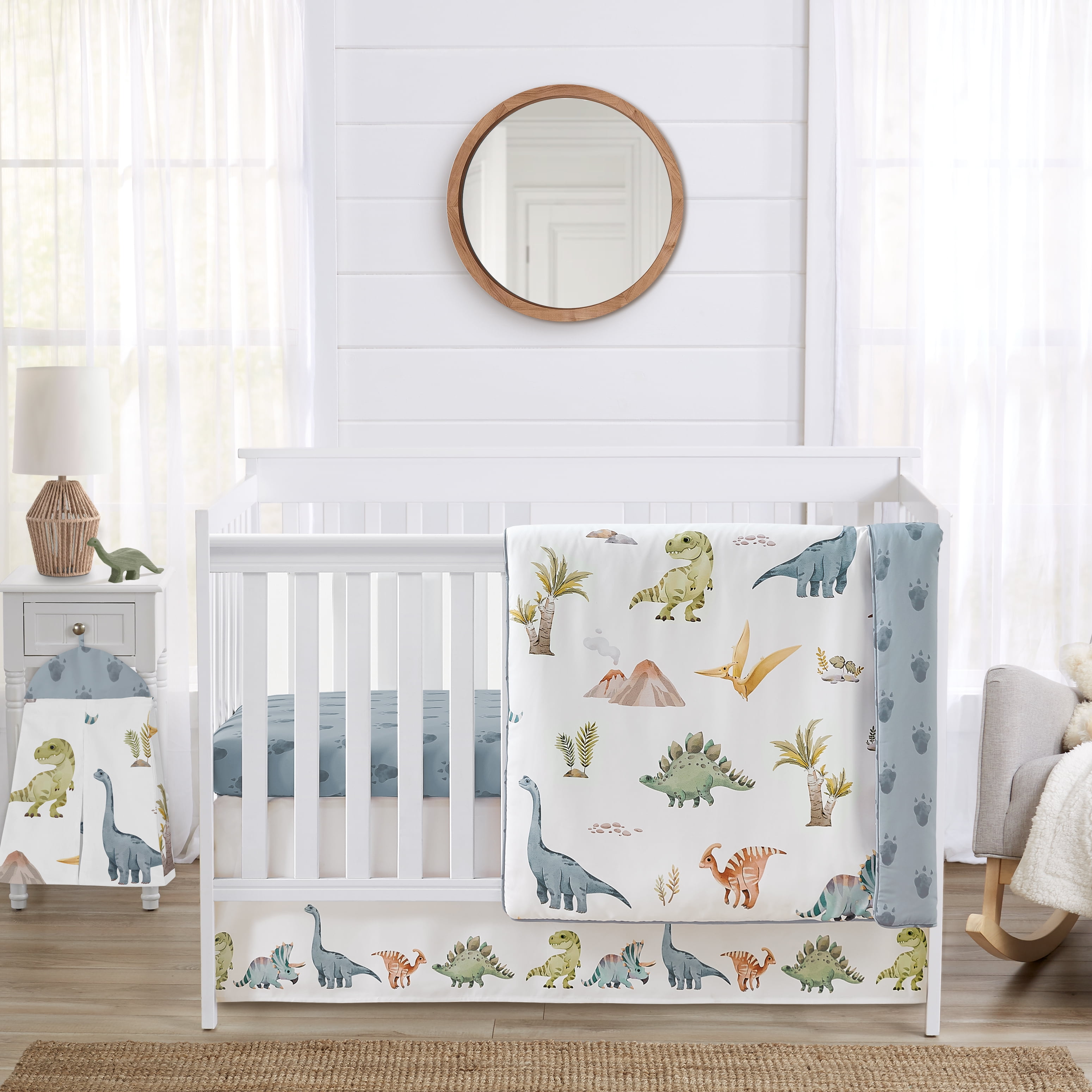 Pink dinosaur crib bedding hotsell