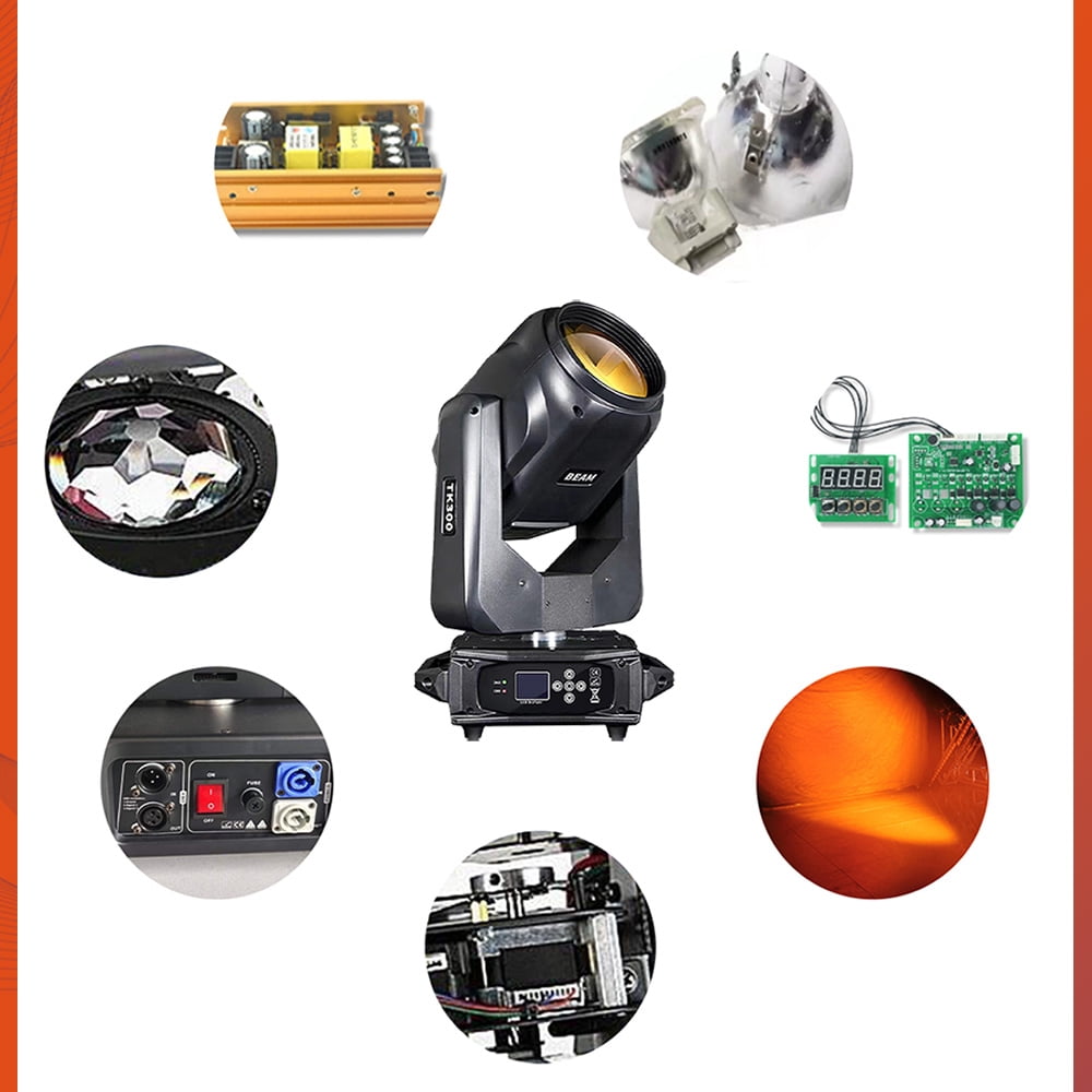 300W LED Beam Spot Wash Moving Head Light For Disco Nightclub Wedding Stage Party, Light TK300
