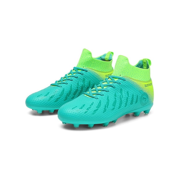 Bellella Kids Football Boots Training Turf Shoes Firm Ground Soccer Cleats Comfortable Sneakers Outdoor Cyan, FG Cleats 11.5