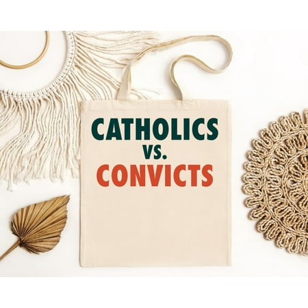 vintage Catholics Vs Convicts 1988 Tote Bag-TH22177