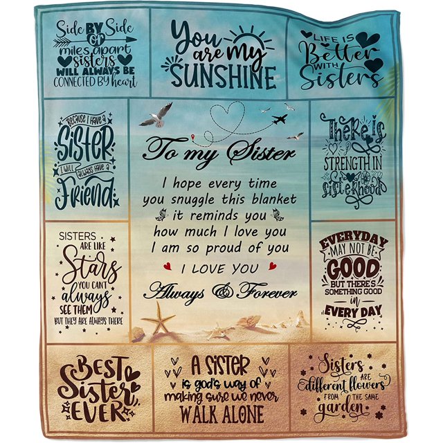 LHSHID Sister Gifts from Sister Sister Gifts Blanket Sister Birthday Gift Ideas Gifts for Sister from Sisters Sister Birthday Gifts from Sister Birthday Gifts for Sister Throw Blanket 50x60in