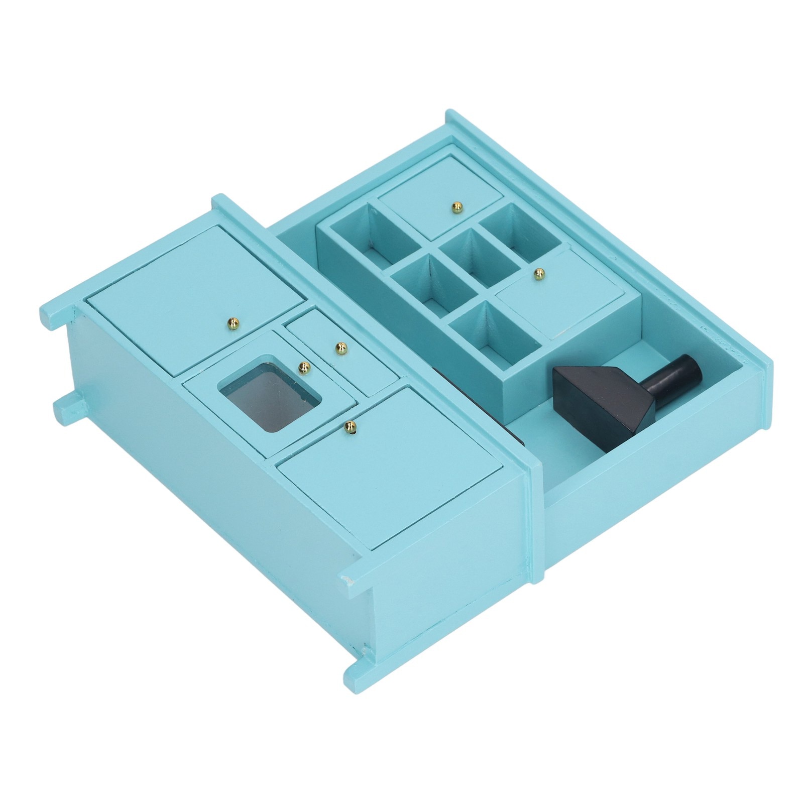 Ensemble De Meubles De Cuisine Miniatures 1:12 – En Bois, 4 Pièces, évier, Cuisinière, Armoire – Pour Maison De Poupée