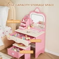 thumbnail image 5 of Ktaxon Kids' Vanity Table and Stool Set, Lighted Makeup Dressing Set w/ Mirrors & Drawer, Pink, 5 of 8