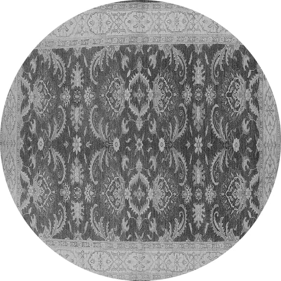 Ahgly Company Indoor Round Oriental Gray Traditional Area Rugs, 4' Round