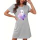 thumbnail image 4 of Camisón corto de talla grande para mujer, camisón de manga corta con estampado de pecho a la moda, camisón para mujer, 4 of 5