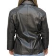 thumbnail image 3 of Chamarra de piel elegante color negro con cuello de solapa para dama Castelli Leather Authentic Georgette Chamarra bomber elegante con cuello de solapa, 3 of 4