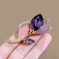 thumbnail image 3 of SmartBy Women Brooch High-Gloss Rhinestone Inlay Sparkling Tulip Design Lapel Pin Non-Slip Buckle Scarf Badge Clothing Bags Accessories, 3 of 7