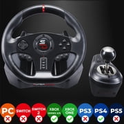 Superdrive - GS850-X Steering wheel for Racing Games with manual shifter, 3 pedals, and paddle shifters for Xbox Serie X/S, PS4, Xbox One