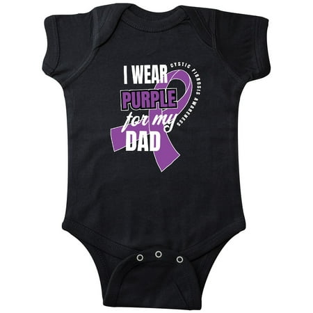

Inktastic I Wear Purple For My Dad Cystic Fibrosis Awareness Gift Baby Boy or Baby Girl Bodysuit