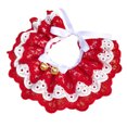 thumbnail image 2 of Flmtop Cute Three-Layer Lace Bowknot Small Bell Pet Collar Bib Dog Cat Necklace Decor Red, 2 of 9